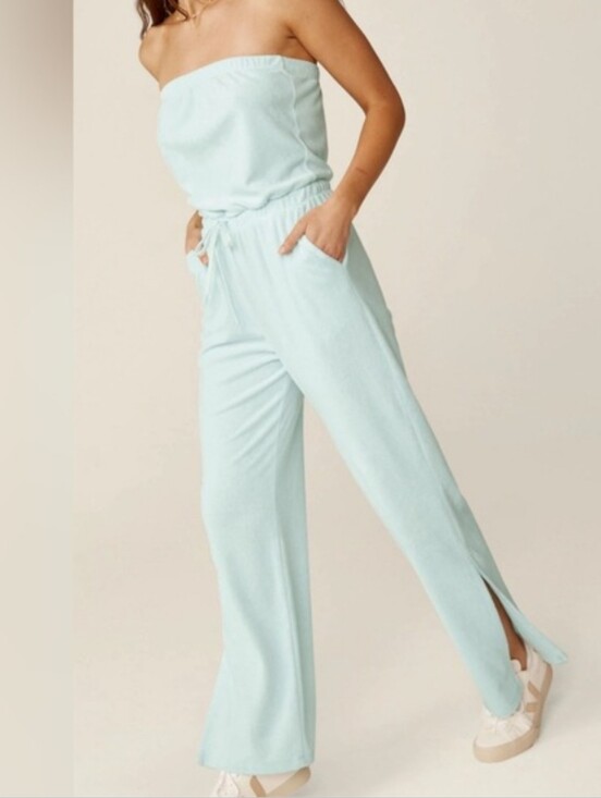 Beyond Yoga Other - Beyond Yoga Tropez Jumpsuit Strapless Terry Cloth Swim Cover Up